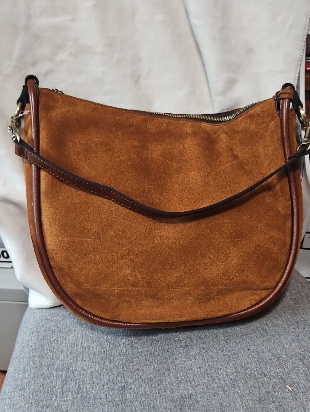 Beautiful Patricia Nash Suede Tassel Hobo Bag in Cognac Brown NWT - Picture 10 of 16